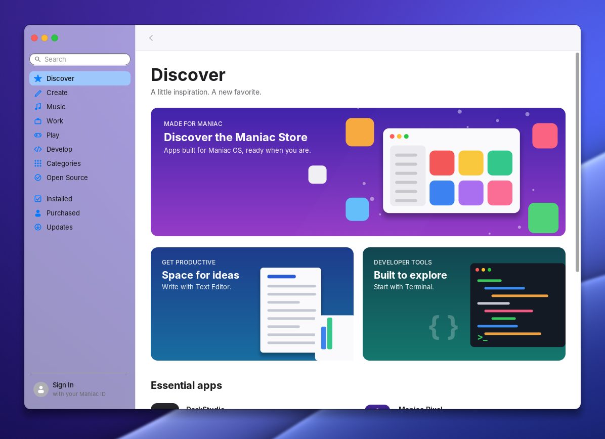 Η εφαρμογή Store με τη σελίδα Discover και προτεινόμενες συλλογές